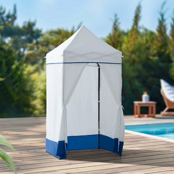 Tente à baldaquin pop-up Sunjoy 4' x 4' bleu marine, gazebo pop-up instantané d'extérieur, tente à langer portable et privée avec parois latérales