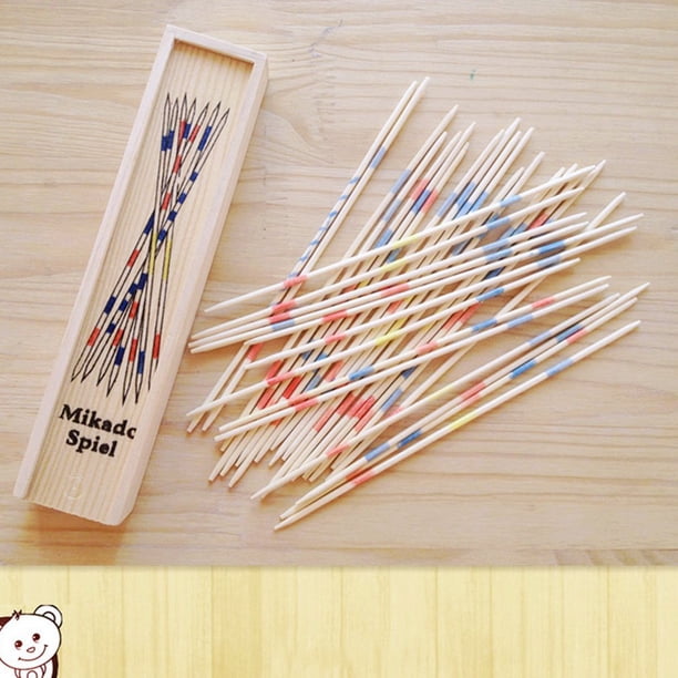 Educational Wooden Traditional Mikado Spiel Pick Up Sticks With Box ...