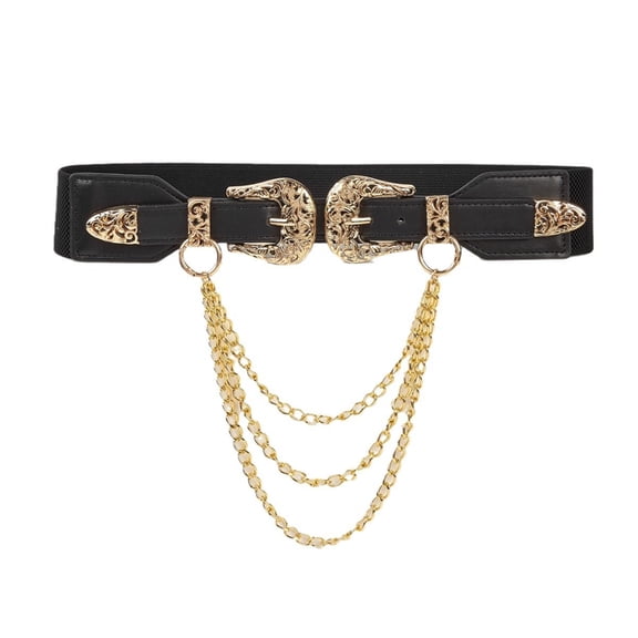HaevnNest Waist Belt Women Alloy Western Black Fashion Belt for Everyday Wear