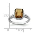 thumbnail image 5 of Auriga Fine Jewelry 925 Sterling Silver Whiskey Quartz and Diamond Engagement Ring Size 9 for Women, 5 of 6