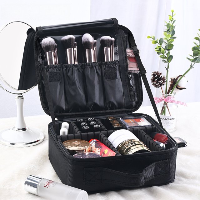 Partición desmontable, bolsa de maquillaje portátil, tamaño pequeño, portátil, bolsa de almacenamiento de maquillaje simple coreana, viaje y maquillaje