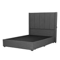 thumbnail image 1 of Box Base Cama Matrimonial + Cabecera Nizza Gris Oscuro, 1 of 8