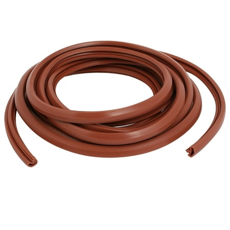 Roof Strip - Unique Bargains 3Meter 5x10mm Rubber Roof Shape Door Frame Groove Weather Stripping Red Brown