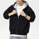 thumbnail image 1 of MHFRRA Sudadera con Capucha de Estilo Pesado para Otoño, con Forro En contraste, Chaqueta Corta Deportiva, Ropa Informal para Exteriores Negro, 1 of 7