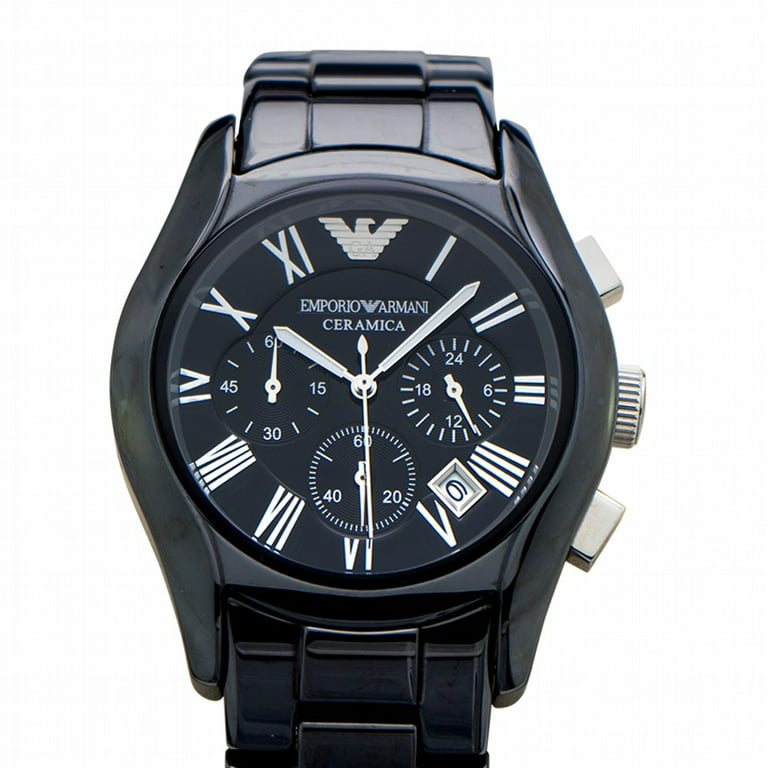 Emporio Armani Men's Emporio Chronograph Black Dial Black Ceramic Watch  AR1400