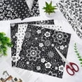 thumbnail image 4 of 60Pcs Flower Cotton Fabric Bundles Black White Floral Fat Quarters Flower Leaves Sewing Fabrics for DIY Handmade Crafting, 10 x 10 Inch, 4 of 4