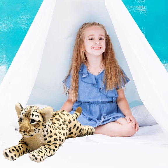 Realistic Cheetah Plush Toy Stuffed Animal Spotted Jaguar Soft Doll Large Wild Cat Pillow for Home Decor Birthday Holiday Gift for Boys Girls 2026 New