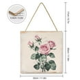 thumbnail image 2 of Rose Wooden Hanging Sign Rustic Farmhouse Wall Art Home Office Decoration Flower Printed Wood Wall Art Sign Indoor Decor for Bedroom Living Room Kitchen Wall Decor 12"x12", 2 of 8