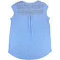thumbnail image 2 of Orvis Women's Anna V-Neck Top with Crochet Lace Insets (Dusty Blue, Large) New with box/tags, 2 of 3