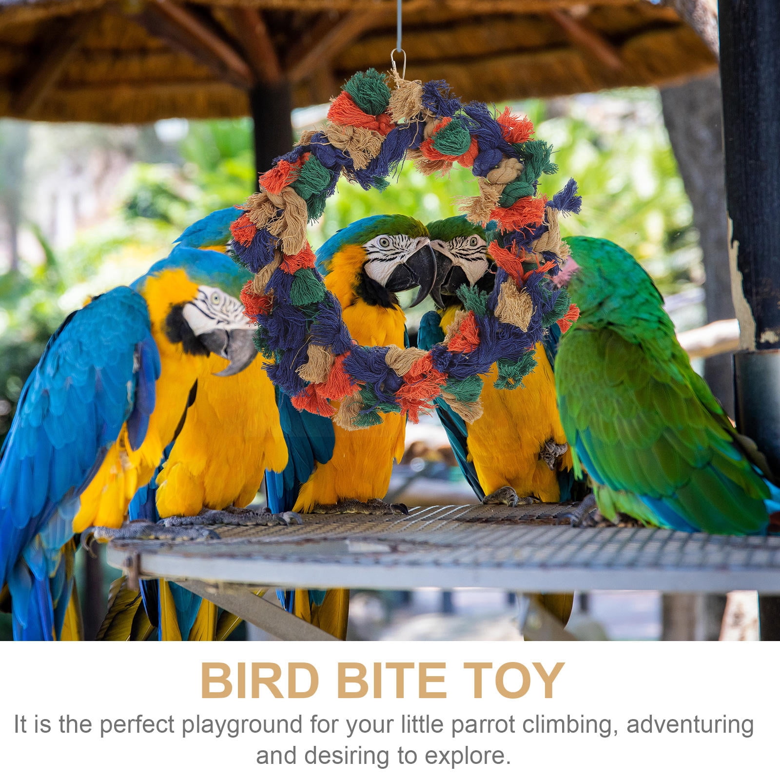 OFFIGAM Bird Chewing Toy for Parrots, 1PC Cotton Rope for Indoor Exercise and Entertainment