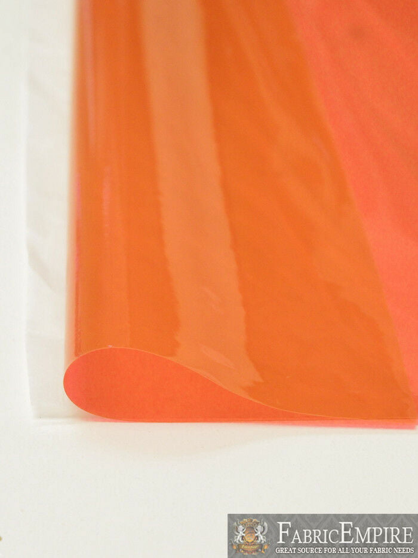30 Gauge Orange Tinted Plastic Vinyl Fabric 48" Wide Sold By The Yard