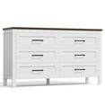 thumbnail image 5 of Homall 6-Drawer Wood Dresser for Bedroom, Large Storage Cabinet with Anti-Tip Safety and Footstool-Integrated Design, Double Classified Storage Organizer Chest for Living Room,Brown and Black, 5 of 8