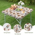 thumbnail image 4 of Beige Highland Cow Boot Flower Pattern Square Fitted Tablecloth with Elastic Edge,Square Table Cover,Washable Elastic Table Cover for Home Kitchen Party Decor 34"x34", 4 of 6