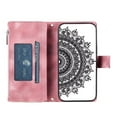 thumbnail image 6 of For iPhone 14 Plus Wallet Case,PU Leather Pressed Sunflowers Leather Zipper Flip Wallet Multi Card Slots Photo Frame Phone Bag Case , Pink, 6 of 9