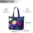 thumbnail image 5 of Cute Space Galaxy Aesthetic Travel Tote Bag with Rocket Planet Print Lightweight Weekender Bag with Multiple Pockets for Weekend Getaways, 5 of 5