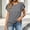 Gray, variant on Solid Spring Tops Short Sleeve Flutter Crew Neck Casual Classic T-Shirt Wedding Relaxed Fit Front Twist Knot Ladies Tops And Blouses