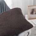 thumbnail image 3 of Home Soft Things Sherpa Pillow Cover 4 Piece Set, 20" x 20", Chocolate, 3 of 3