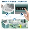 thumbnail image 3 of Electactic Countertop Ice Maker Portable Ice Machine with Handle, Self-Cleaning Ice Makers, 26Lbs/24H, 9 Ice Cubes Ready in 6 Mins for Home Kitchen Party Bar Green, 3 of 7