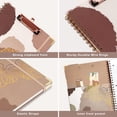 thumbnail image 3 of Nordicaes College Ruled Spiral Notebook with Clipboard 8.5x11 Hardcover Notebook Large Notebook School Supplies Office Brown+Ruler. Bookmark, 3 of 5