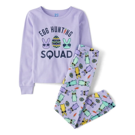 The Children's Place Easter Girl's Long Sleeve Snug Fit Cotton Pajamas, Sizes 4-16