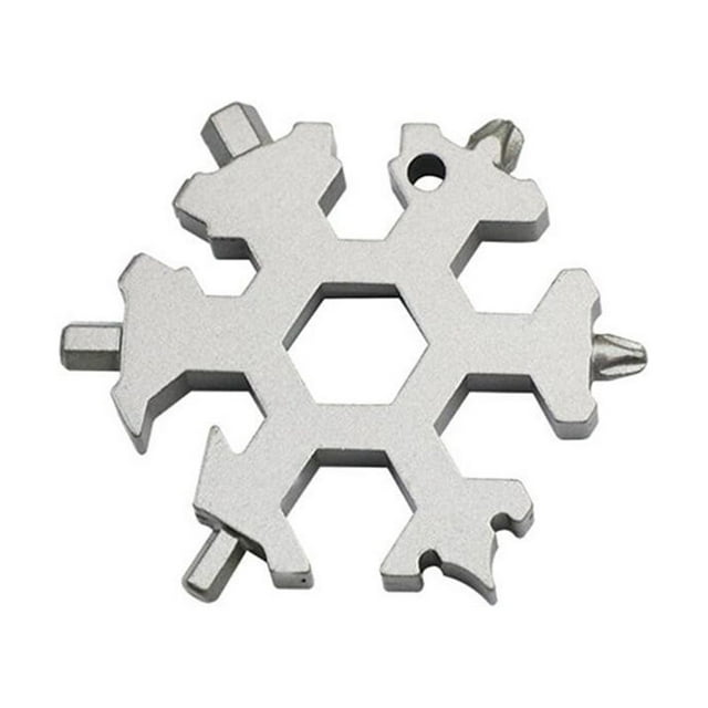 420 Visseuses Multi-Têtes en Acier Inoxydable Outil de Forme Flocon de Neige d'Escalade de Camping Extérieur Portable