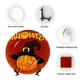 thumbnail image 4 of Wukai Halloween Pumpkin Print Decorative Plate for Display,Bone China Decorative Plate, Ceramic Dinner Plate with Stand, Vertical Ceramic Plate-8in, 4 of 6