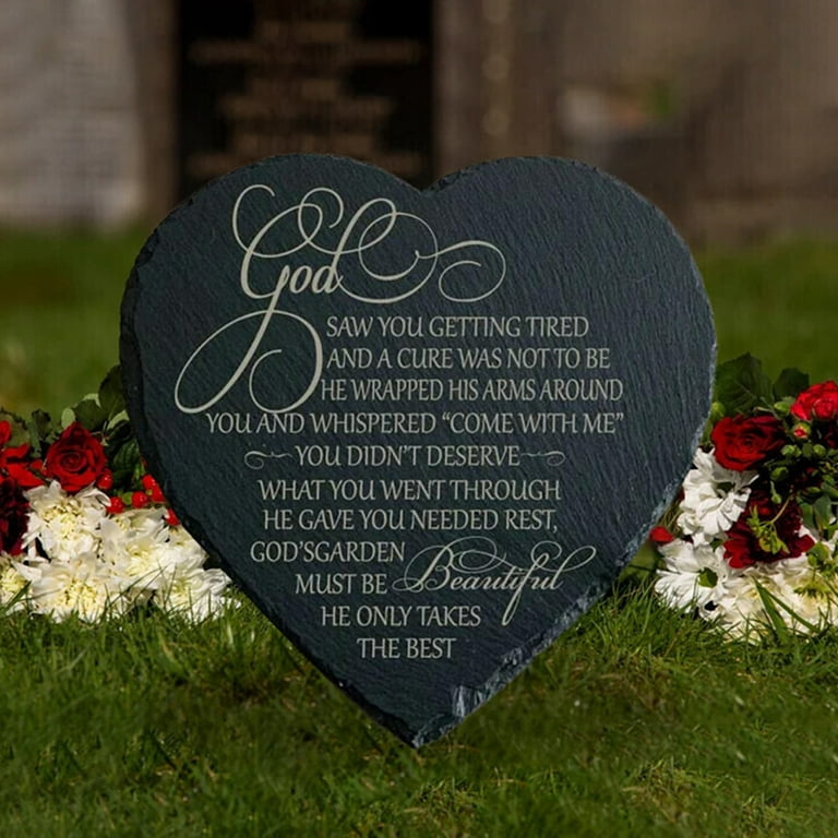 ADVEN Bereavement Memorial Stone Families Pets Memory Decorative Stones  Sympathy Gifts Accessory for Indoor Outdoor Garden Size 20x20cm