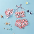 thumbnail image 3 of goowrom Baby Girls Swimsuit Set, Watermelon Print Split Bikini+Shorts+Hat, 3 of 8
