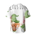 thumbnail image 6 of Lsque Cactus Gnome print Men's Cuban Collar Short Sleeve Shirt Summer Beachwear Casual Button Down Fashionable Vacation Leisure Shirt-X-Large, 6 of 7
