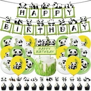 Wirlsweal Panda Birthday Party Supplies Exquisite Adorable Creative Panda Themed Birthday Party Decor for 2-9th Kids Latex Balloons
