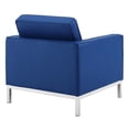 thumbnail image 3 of Modway Loft Tufted Upholstered Faux Leather Armchair, Blue, 3 of 5