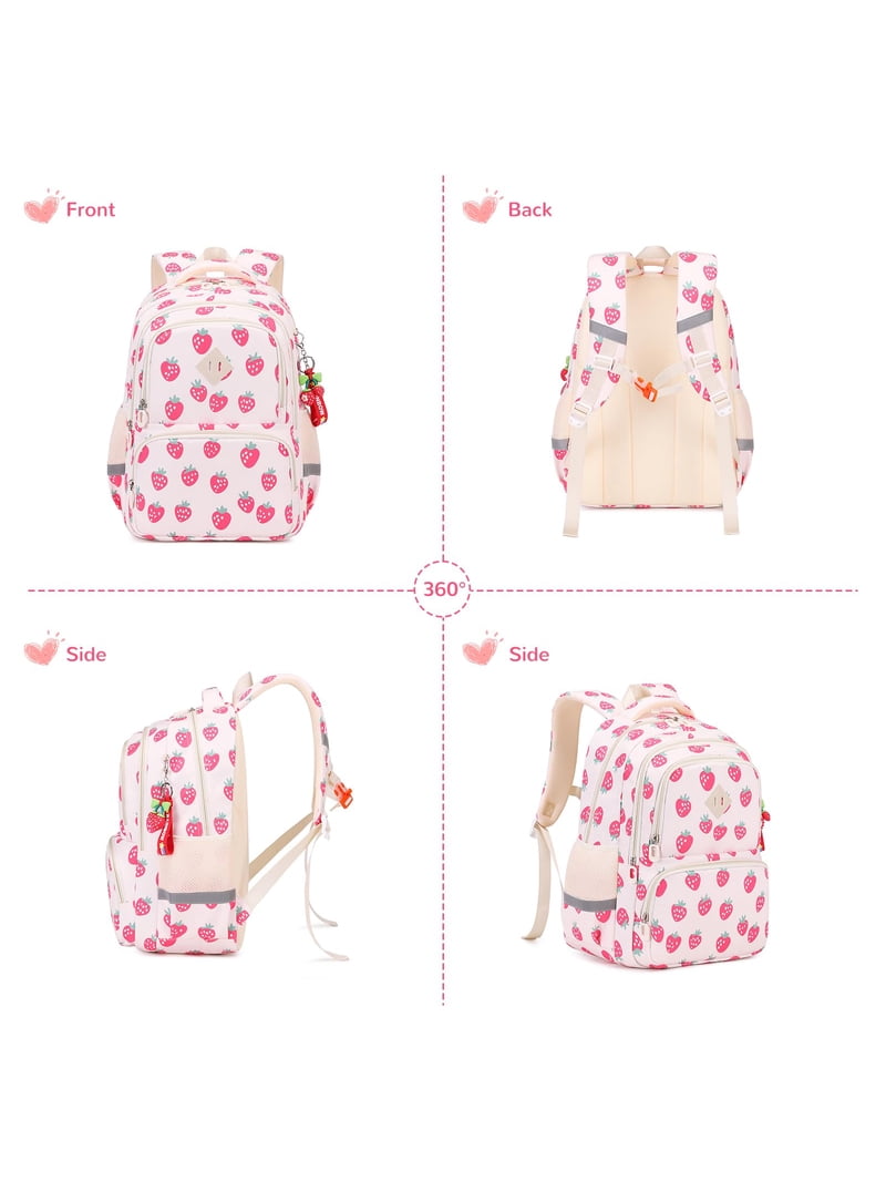 〽️ Girls Beige Strawberry Students Book Bag Kawaii Ita Backpack Can you use the strawberry cow boba ita backpack for SCHOOL  main image 2