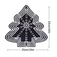 thumbnail image 7 of Stylish Metal Hanging Christmas Tree Wind Spinner - Black with White Snowflake Patterns Symmetrical Design for Yard & Garden Decor, 7 of 7