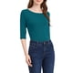 thumbnail image 5 of CAMISETAS DE MUJER CHIC INSPIRADAS DE MANGA CORTA CUELLO BARCO AJUSTADAS CASUAL COLOR AZUL PAVO S, 5 of 7