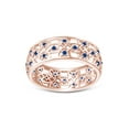 thumbnail image 2 of AFFY Round Simulated Blue Topaz Hollowing Flower Ring for Women 14K Rose Gold over Silver-14, 2 of 5