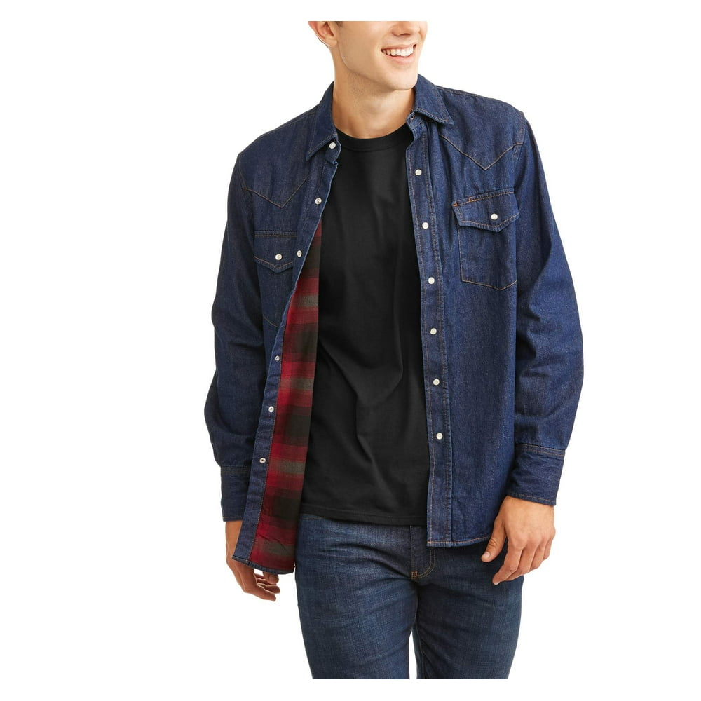 Plains Western Wear Men's Big and Tall Flannel Lined Denim Western