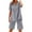 Gray, variant on LADIGASU Women Loose Casual Solid Color Cotton And Linen Short Sleeved Tops+Shorts Outwear Set