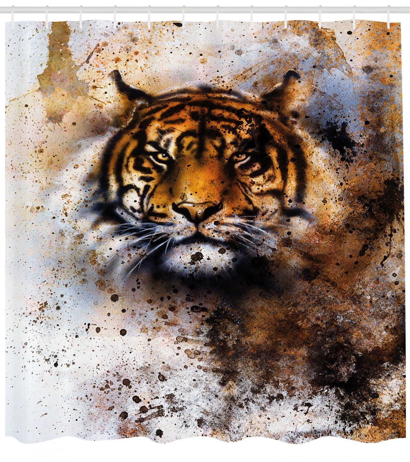 Tiger Shower Curtain Wild Beast Looking Straight Into The Eyes Of