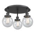 thumbnail image 2 of Innovations Lighting  Beacon - 3 Light 18" Flush Mount Seedy/Matte Black, 2 of 5