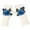 White+Blue, variant on Opolski 1 Pair Knitted Gloves Fingerless Flower Embroidery Thumb Hole Elegant Stretchy Cold Resistant Soft Autumn Winter Women Writing Gloves for Outdoor Pink Black