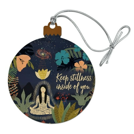 Keep Christmas Tree Fresh Keep Stillness Inside of You Meditation Yoga Wood Christmas Tree Holiday Ornament ()