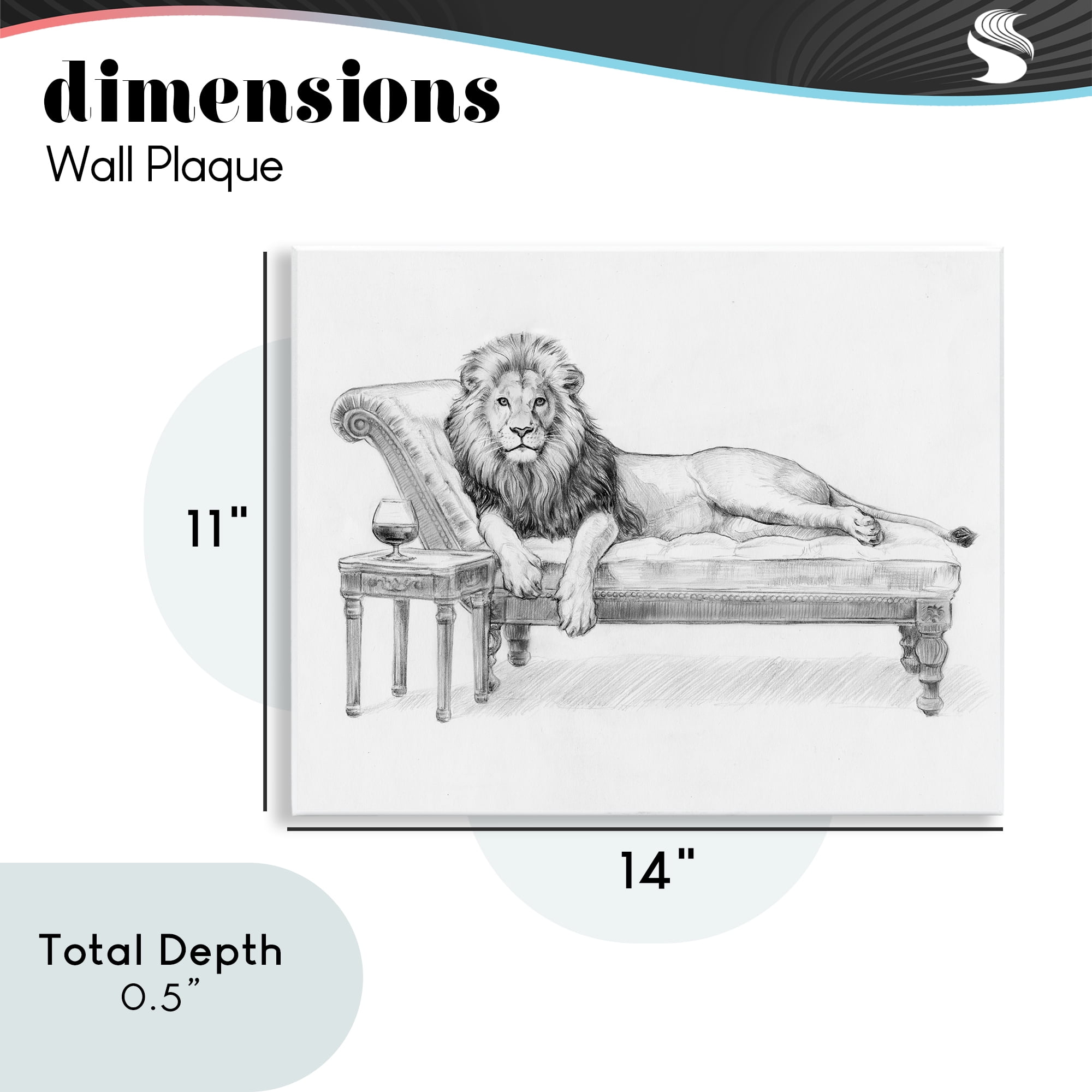 Stupell Industries Lounging Beast Lion Wall Plaque Art, design by Victoria Barnes