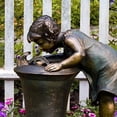 thumbnail image 7 of Walbest Retro Little Girl and Boy Resin Garden Statue, Exquisite Fountain Figurine Garden Art Ornament, Outdoor Girl and Boy Drinking Water Fountain Yard Art Decoration, 7 of 7