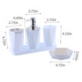 thumbnail image 3 of Uscallm under $5 Bathroom Accessory Set, 5 Piece Bathroom Accessory Set Soap Dispenser Toothbrush Holder Tumbler, Modern Bathroom Organizer Tray for Countertop Vanity, 3 of 7