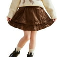thumbnail image 4 of HAOTAGS Skirt Girls VelvetPerformance Puffy Party Dress Elastic Waist Mini Tutu Skirt Khaki 13-14Years, 4 of 7