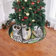 thumbnail image 2 of FMSHPON Three Owls Sitting on a Branch Xmas Christmas Tree Skirt Stand Mat for Holiday Party Decoration Indoor Outdoor 48 inches, 2 of 3