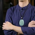 thumbnail image 4 of K-KED Natural Grade A Jade Jadeite Blue Water Ice Species Oval Zodiac Dragon Pendant, 4 of 4