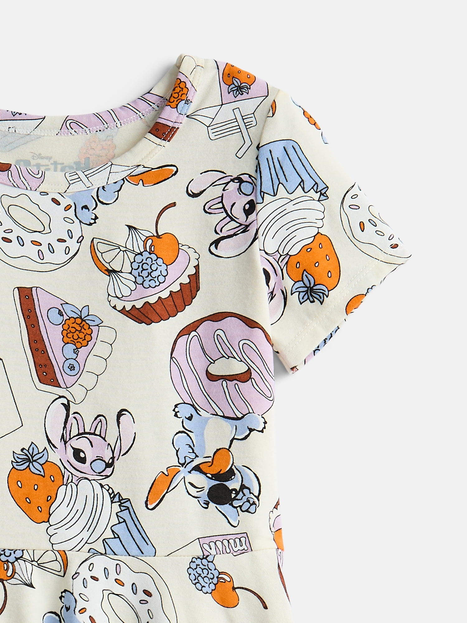 Stitch Girls Print Skater Dress with Short Sleeves, Sizes 4-12