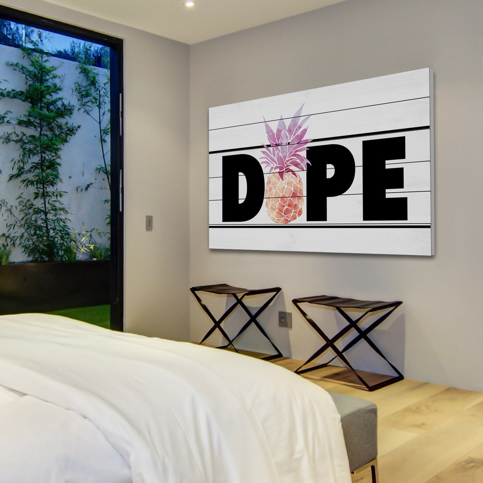 Marmont Hill "Dope Pineapple" by Diana Alcala Painting Print on White Wood