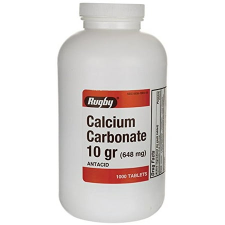 RUGBY CALCIUM CARBONATE 10GR TAB CALCIUM CARBONATE-648 MG White 1000 TABLETS UPC